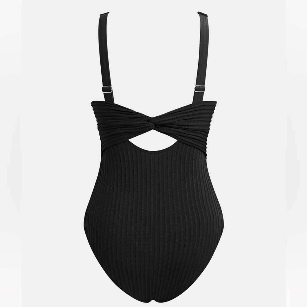 CUPSHE black one piece tummy control swimsuit size M NWT - Picture 2 of 6